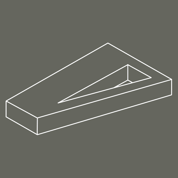 Reikäpohja kolmioaukolla.