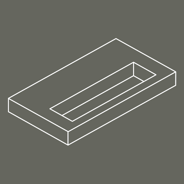 Reikäpohja kulmikkaalla kukka-aukolla.