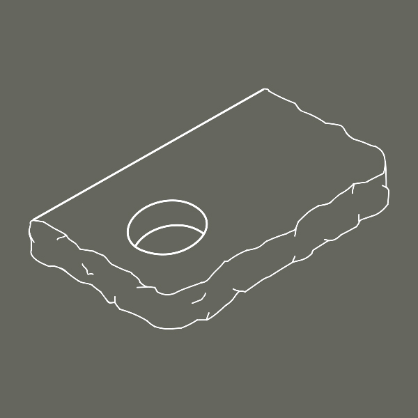 Reikäpohja muotoreunoilla ja pyöreällä kukka-aukolla.